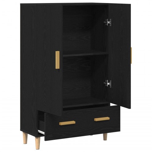Højskab i Sort Eg, 70x31x115 cm, lavet af konstrueret træ