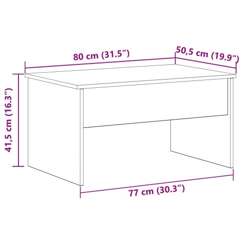 Sort Eg Kaffebord - 80 x 50,5 x 41,5 cm