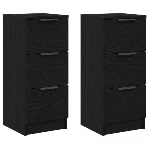 Skab 2 stk Sorte Eg 30x30x70 cm Konstrueret Træ
