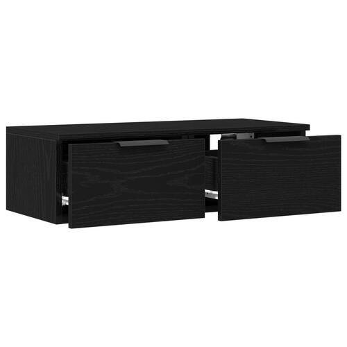 Sort Eg Vægskab 68x30x20 cm Fremstillet af Ingeniørtræ