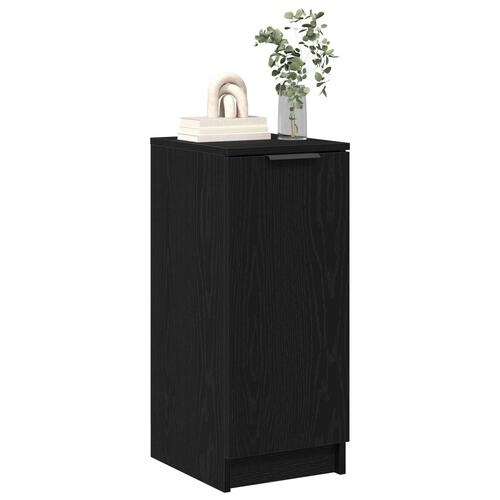 Skoskab Sort Eg 30x35x70 cm lavet af konstrueret træ