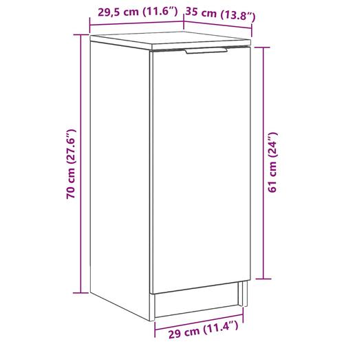 Skoskab Sort Eg 30x35x70 cm lavet af konstrueret træ
