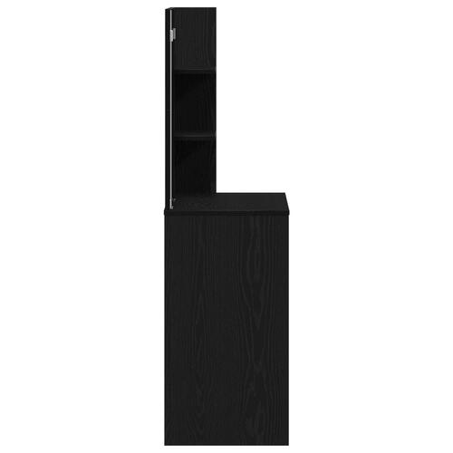 Sort Eg Makeupbord med Spejl - 74,5 x 40 x 141 cm