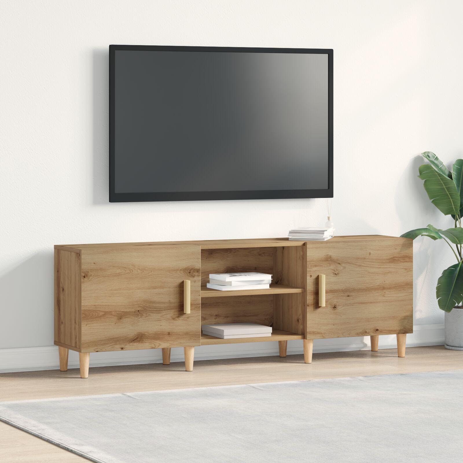 TV-bord i Artisan Eg - 150x30x50 cm - Lavet af konstrueret træ