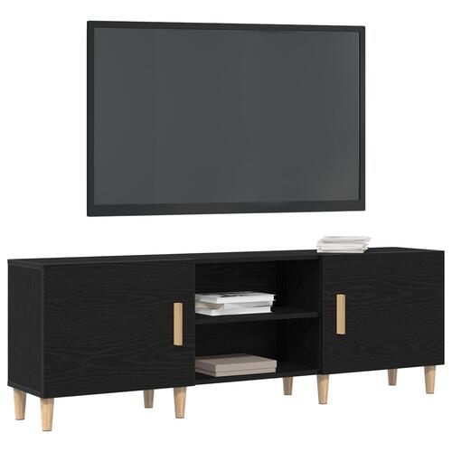 TV-Bord - Sort Eg, 150x30x50 cm, Lavet af Konstrueret Træ