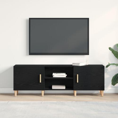 TV-Bord - Sort Eg, 150x30x50 cm, Lavet af Konstrueret Træ