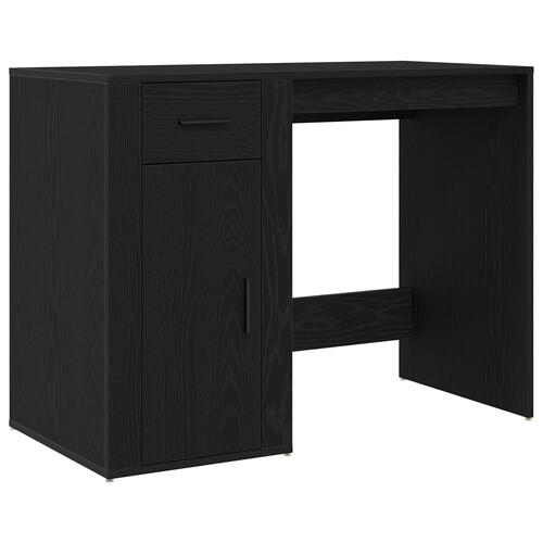 Skrivebord Sort Eg 100x49x75 cm Konstrueret Træ