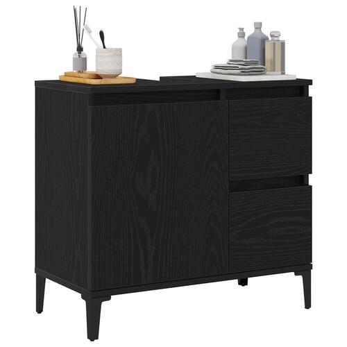 Vaskeskab i Sort Eg 65x33x60 cm i konstrueret træ