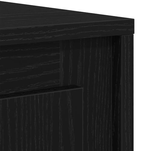 Skænk Sort Eg 102x35x55 cm Konstrueret Træ