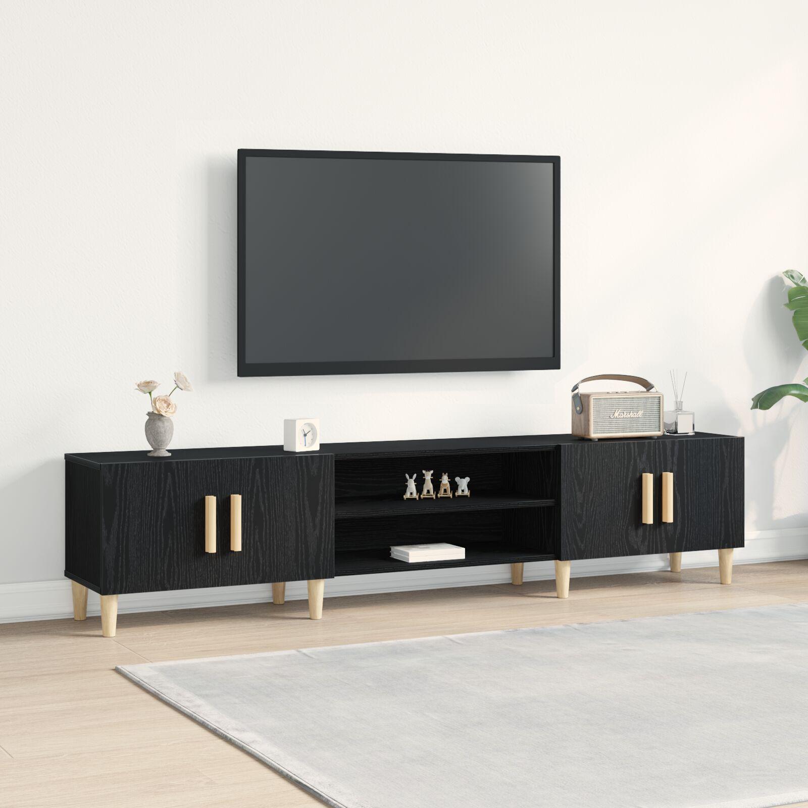 TV kabinet Sort eg 180 x 31.5 x 40 cm Konstrueret træ billede