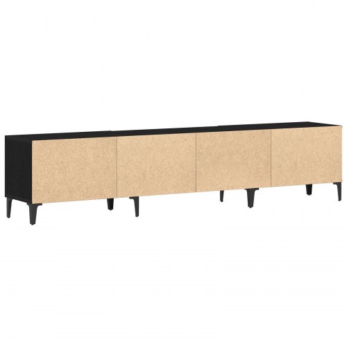 TV Skab Sort Egetræ 180x31,5x40 cm Konstrueret Træ