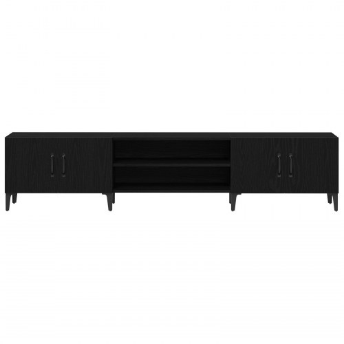 TV Skab Sort Egetræ 180x31,5x40 cm Konstrueret Træ