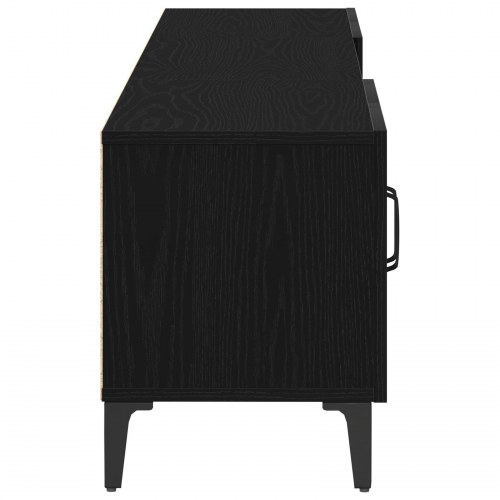 TV Skab Sort Egetræ 180x31,5x40 cm Konstrueret Træ