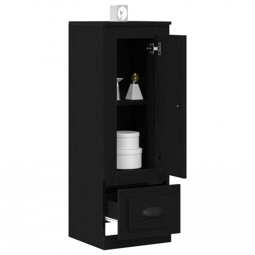 Højskab Sort Eg 36x35,5x103,5 cm Konstrueret Træ