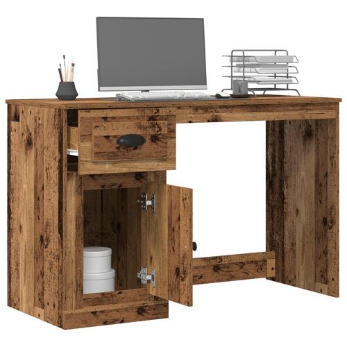 Skrivebord med Opbevaring Gammel Træ 50x115x75 cm Ingeniørtræ