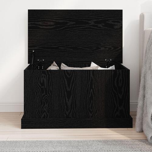 Opbevaringskasse Sort Eg 70x40x38 cm Ingeniørtræ
