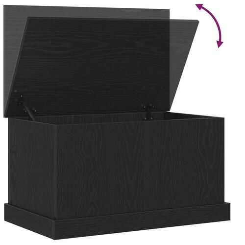 Opbevaringskasse Sort Eg 70x40x38 cm Ingeniørtræ