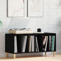 Pladeskab Sort Eg 100x38x48 cm Konstrueret Træ