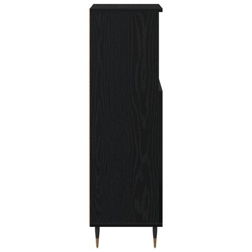 Badeværelsesskab Sort Eg 30x30x100 cm Ingeniørtræ