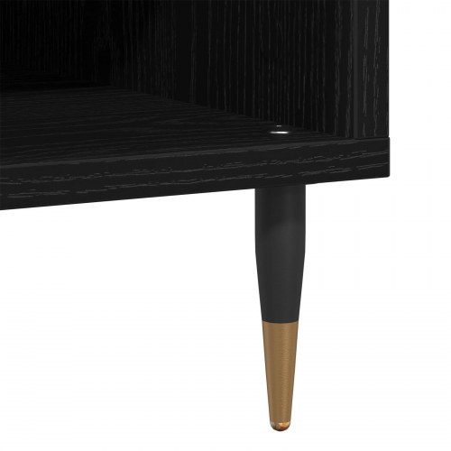 Pladekabinet Sort Eg 84,5x38x48 cm Konstrueret Træ