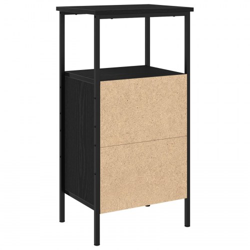 Sengebord Sort Eg 41x31x80 cm Konstrueret Træ