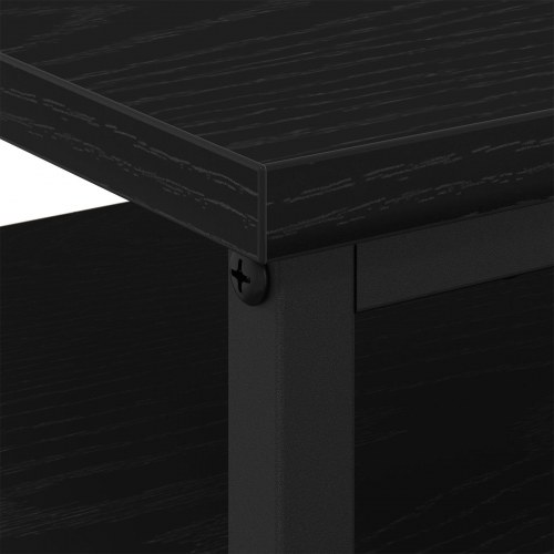 Sengebord 2 stk Sort Eg 44x45x60 cm Konstrueret Træ