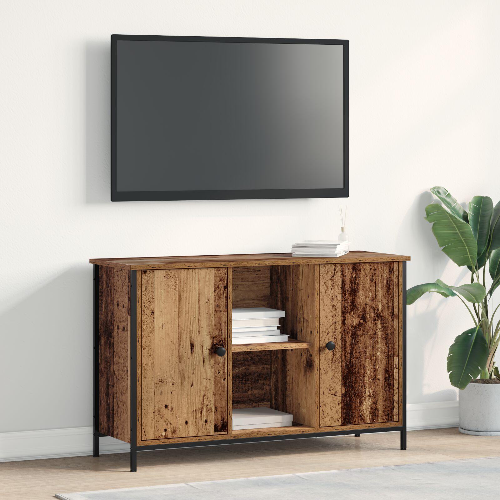 TV-bænk Artisan Eg 101x35x65 cm Konstrueret træ og Stål