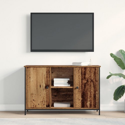 TV-bænk Artisan Eg 101x35x65 cm Konstrueret træ og Stål
