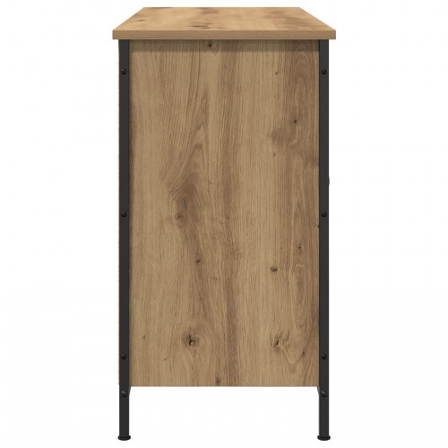 TV Skab Sort Eg 101x35x65 cm Konstrueret Træ og Stål