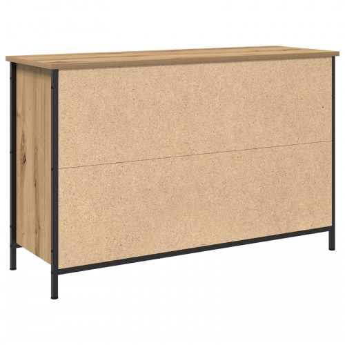TV Skab Sort Eg 101x35x65 cm Konstrueret Træ og Stål