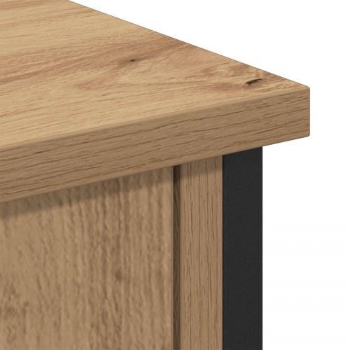 TV Skab Sort Eg 101x35x65 cm Konstrueret Træ og Stål