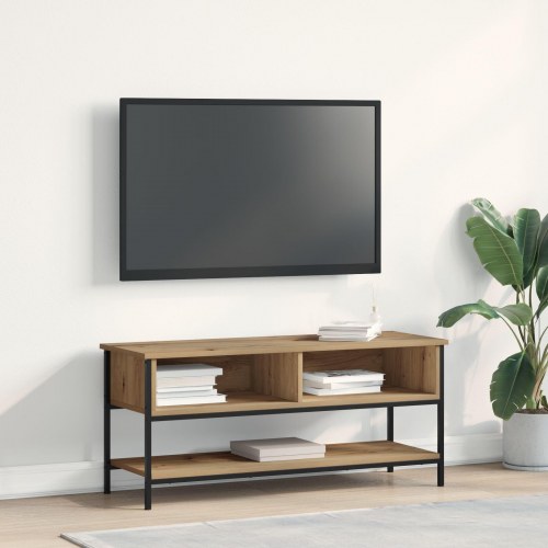 TV Skab Artisan Eg 100x35x45 cm Konstrueret Træ og Stål