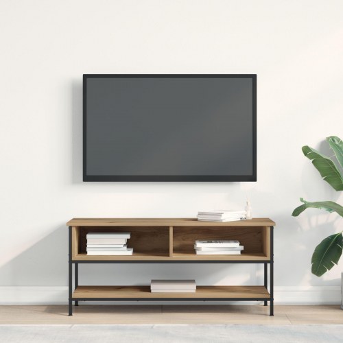 TV Skab Artisan Eg 100x35x45 cm Konstrueret Træ og Stål