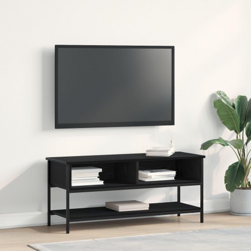 TV Skab Sort Eg 100x35x45 cm Konstrueret træ og Stål