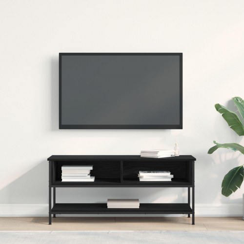 TV Skab Sort Eg 100x35x45 cm Konstrueret træ og Stål