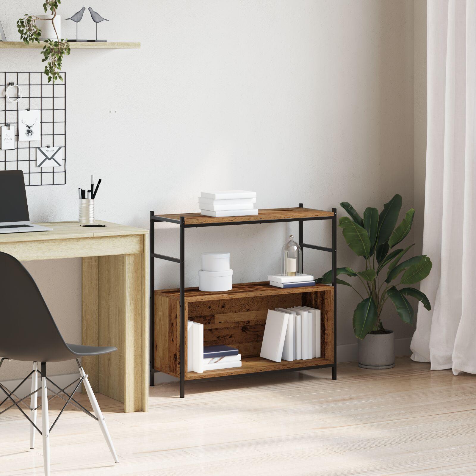 Bogskab Røget Eg 80x30x78,5 cm Konstrueret Træ billede