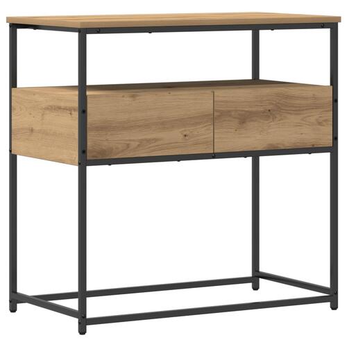 Konsolbord Artisanal Egetræ 75x40x75 cm Konstrueret Træ og Stål
