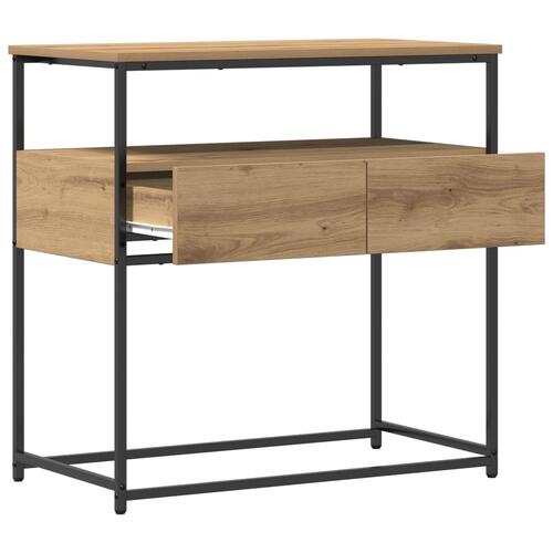 Konsolbord Artisanal Egetræ 75x40x75 cm Konstrueret Træ og Stål