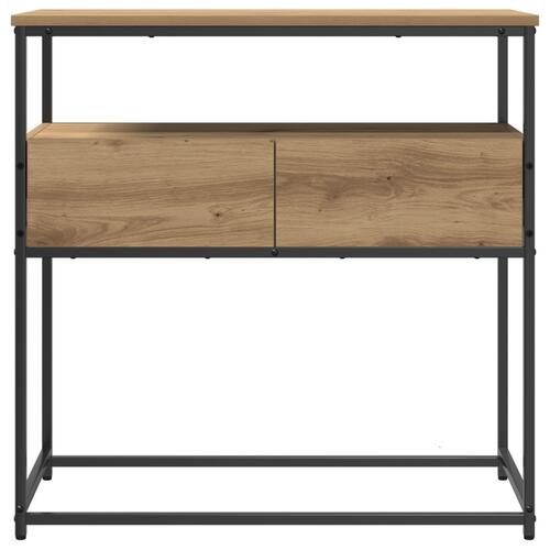 Konsolbord Artisanal Egetræ 75x40x75 cm Konstrueret Træ og Stål