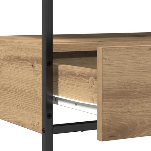 Konsolbord Artisanal Egetræ 75x40x75 cm Konstrueret Træ og Stål