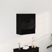 Vægreol Sort Eg 60x31x70 cm Konstrueret Træ
