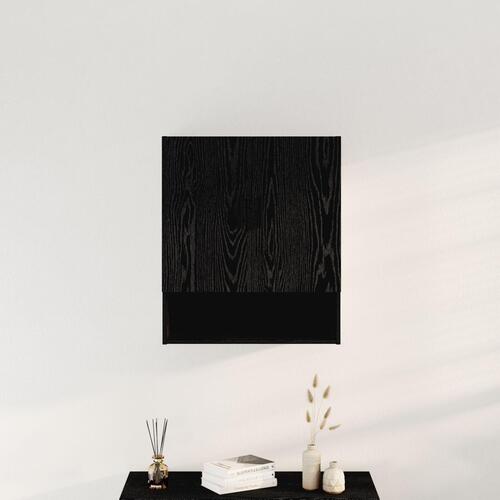 Vægreol Sort Eg 60x31x70 cm Konstrueret Træ