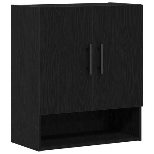 Vægskab Sort Eg 60x31x70 cm Ingeniørtræ