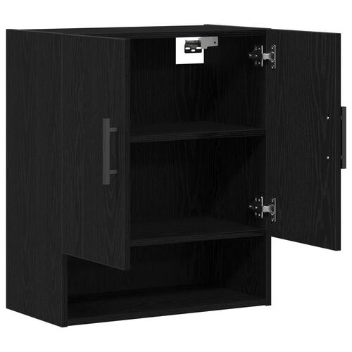 Vægskab Sort Eg 60x31x70 cm Ingeniørtræ