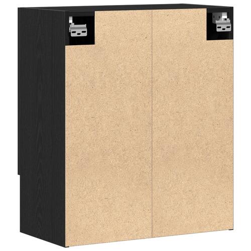 Vægskab Sort Eg 60x31x70 cm Ingeniørtræ