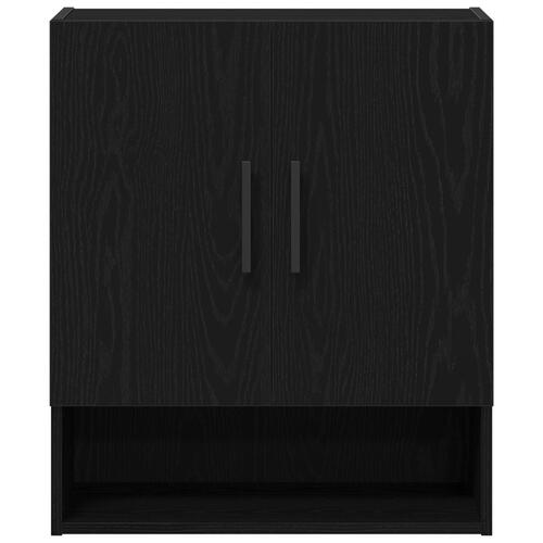 Vægskab Sort Eg 60x31x70 cm Ingeniørtræ