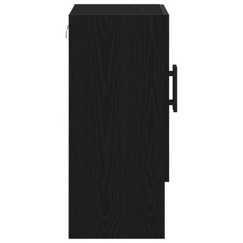 Vægskab Sort Eg 60x31x70 cm Ingeniørtræ