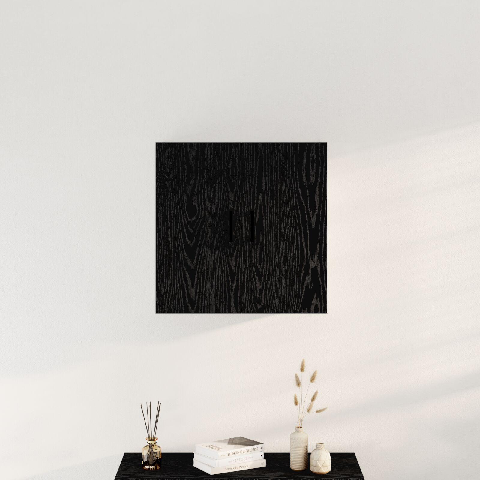 Vægskab Sort Eg 60x31x60 cm Konstrueret Træ