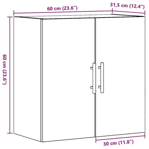 Vægmonteret Skab Gammelt Træ 60x31,5x60 cm Ingeniørtræ