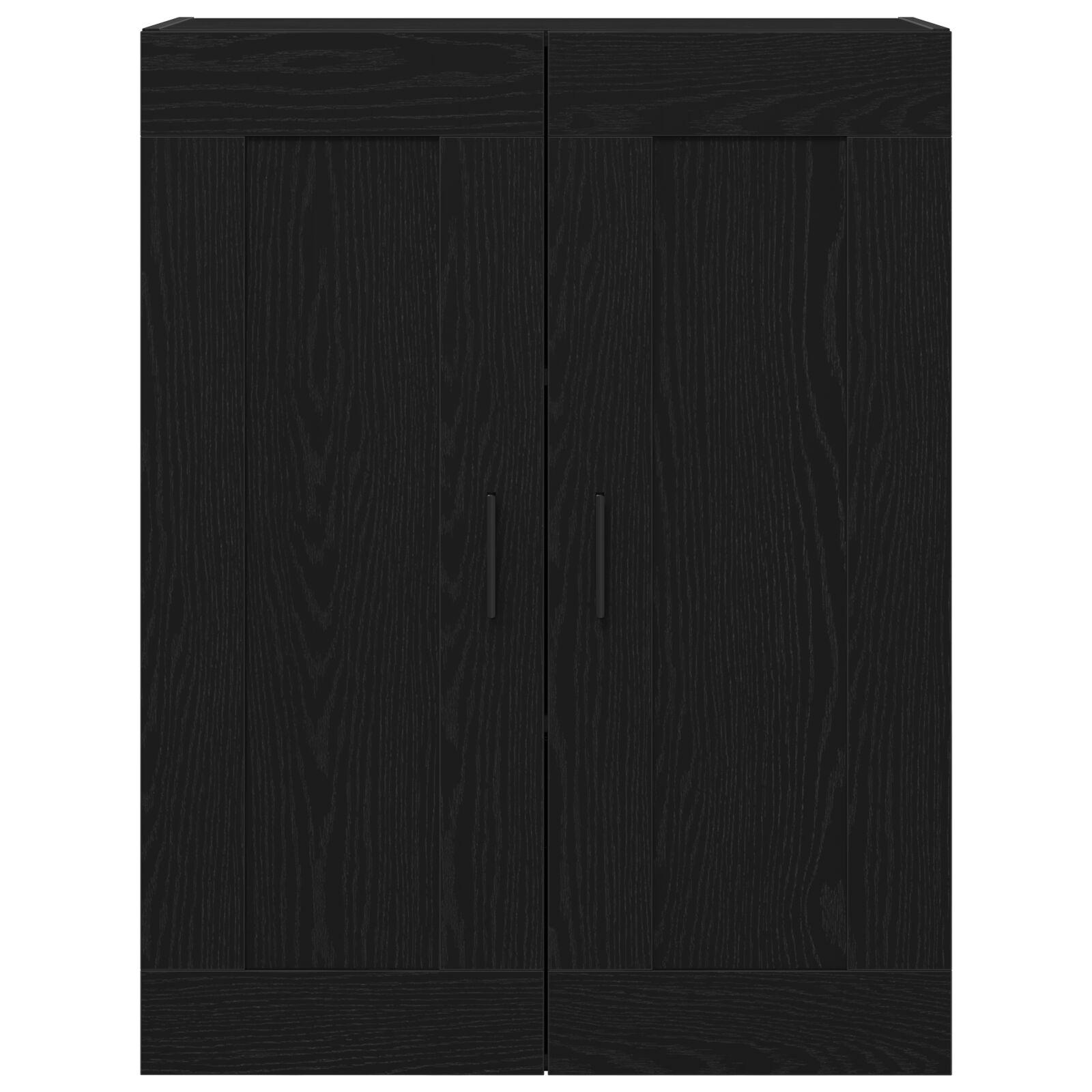 Vægskab Sort Eg 69,5x34x90 cm Konstrueret Træ